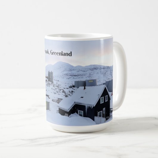 ヌーク、グリーンランドの風景写真 コーヒーマグカップ (正面右)
