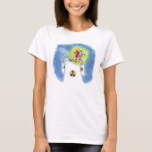ヌークSanta Clausの女性の白Tシャツ Tシャツ (正面)