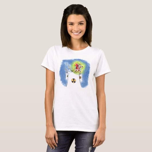 ヌークSanta Clausの女性の白Tシャツ Tシャツ (正面フル)