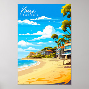 ヌーサオーストラリアヴィンテージ旅行イラストレーション ポスター