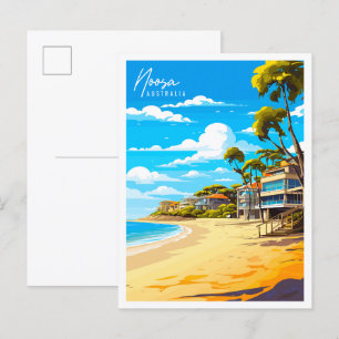 ヌーサオーストラリアヴィンテージ旅行イラストレーション ポストカード