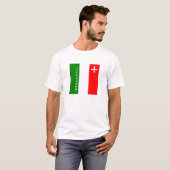 ヌーシャルの地域のスイス連邦共和国のスイスの旗の文字 Tシャツ (正面フル)