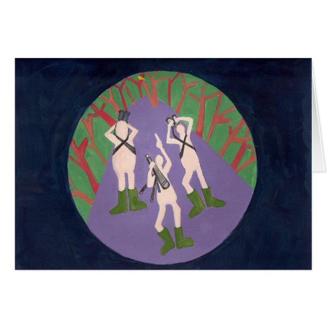 ヌーディストの鳥類捕獲人カード (正面横)