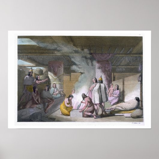 ヌートカ族のキャビンのインテリア、'ル衣装Aから ポスター (正面)