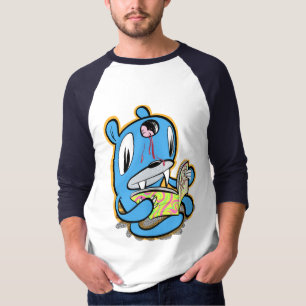 ヌードルくまは読みます Tシャツ