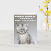 ヌードルチラシンキャットベレーテッド誕生日 カード (黄色い花)