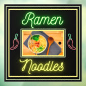 ヌードルレストランの麺鉢の写真 フロント ウィンドウサイン (シート3)