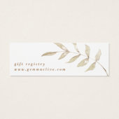 ヌードロマンチックな水の色のフローラギフトレジストリカード (裏面)