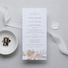 ヌードロマンチックな水の色の花模様結婚の儀式 プログラム