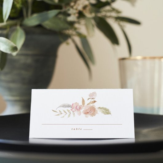 ヌードロマンチックな水の色の花模様結婚ズエスコート プレイスカード