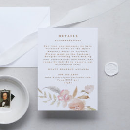 ヌードロマンチック水彩花模様ズ結婚詳細 エンクロージャーカード