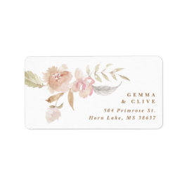 ヌードロマンティックウォーター花模様差出人住所 ラベル