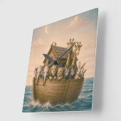 ヌーフの箱舟 イスラム教の保育園 スクエア壁時計 (傾斜)