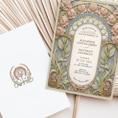 ヌーベル ピンク & ブルー ウェディング 招待状