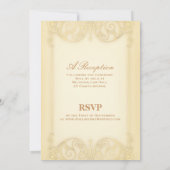ヌーベル・ヴィクトリアン:ペールゴールドの豪華な結婚式 招待状 (裏面)