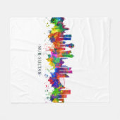 ヌールスルタンカザフスタンスカイライン フリースブランケット (正面(横))