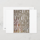 ヌーンズのように踊る観やる気を起こさせる察引用文 ポストカード (正面/裏面)