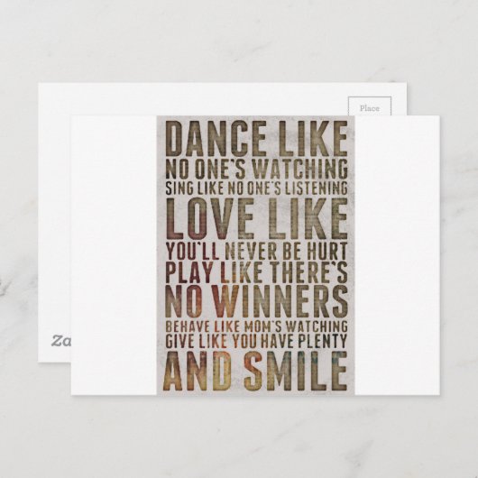 ヌーンズのように踊る観やる気を起こさせる察引用文 ポストカード (正面/裏面)