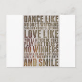 ヌーンズのように踊る観やる気を起こさせる察引用文 ポストカード (正面)