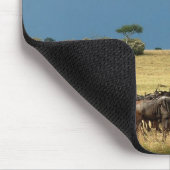 ヌー移動のマサイ族のマラの青いmousepads マウスパッド (コーナー)