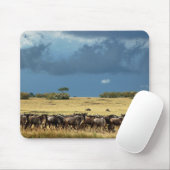 ヌー移動のマサイ族のマラの青いmousepads マウスパッド (マウス)