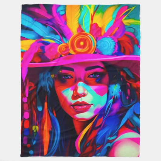 ヌー鮮やか フリースブランケット (正面)