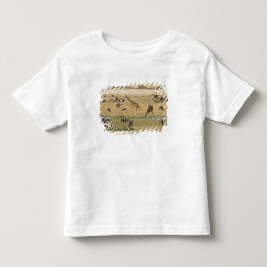 ヌー、シマウマ、キリン トドラーTシャツ (正面)