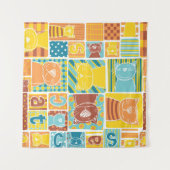 ネおもしろいコ生地の継ぎはぎ壁紙，抽象芸術継ぎ目 タペストリー (正面(横))