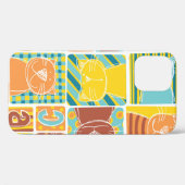 ネおもしろいコ生地の継ぎはぎ壁紙，抽象芸術継ぎ目 Case-Mate iPhoneケース (裏面 (横))