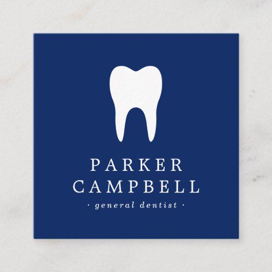 ネイエレガントビーブルーホワイト歯歯科歯科 スクエア名刺 (正面)