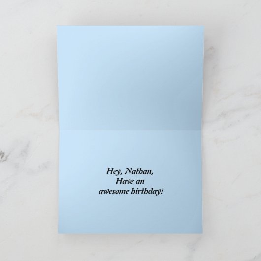 ネイサンハッピーバースデーサーファーと虹 カード (内部)