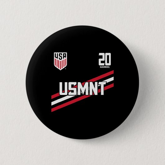 ネイサン・ハリエル 20 ネイビー USMNT 公式ライセンス  缶バッジ (正面)