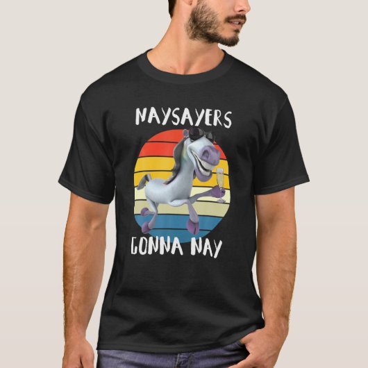 ネイセイヤーズ行くレトロ馬ライダーエクエストリアンN Tシャツ (正面)