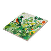 ネイチャーの調和、抽象芸術バードオンツリーブランチ タイル (側面)