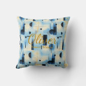 ネイチャーズウィスパー – ブルー&クリームジオメトリアクセント クッション (裏面)