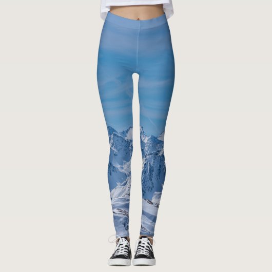 ネイチャーズウィンターワンダーランドアートプリント レギンス (正面)