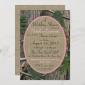 ネイチャーズカモフラージュブライダルシャワーピンク 招待状 (正面/裏面)