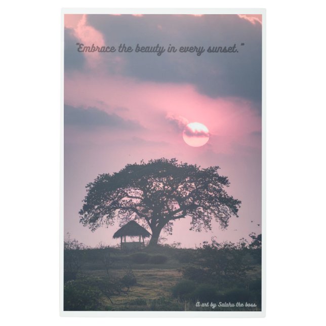 ネイチャーズキャンバス絵を描ピンク メタルプリント (正面)