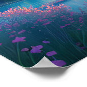 ネイチャーズキャンバス魅力的、湖と黄金の夕日 ポスター (角)