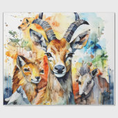 ネイチャーズコンパニオン水彩コラージュ ラッピングペーパー (フラット)