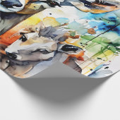 ネイチャーズコンパニオン水彩コラージュ ラッピングペーパー (角)