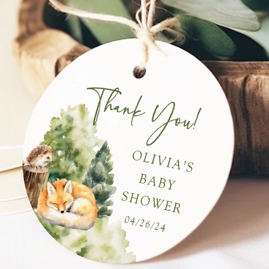 ネイチャーズディライトキツネベビーシャワーお気に入りギフトラベル フェイバータグ