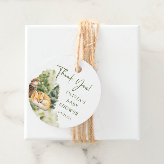 ネイチャーズディライトキツネベビーシャワーお気に入りギフトラベル フェイバータグ (インサイチュ)