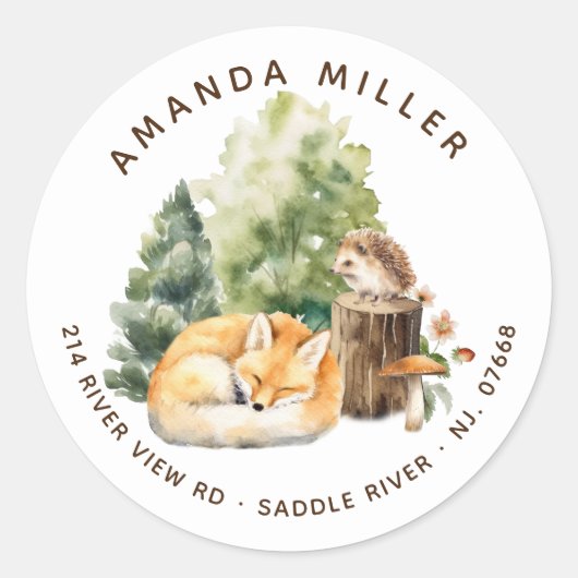 ネイチャーズディライトキツネベビーシャワー住所 シール (正面)