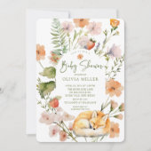 ネイチャーズディライトキツネベビーシャワー招待状 招待状 (正面)