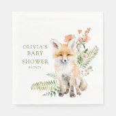 ネイチャーズディライトキツネベビーシャワー スタンダードランチョンナプキン (正面)