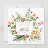 ネイチャーズディライトキツネベビーシャワー 招待状 (正面)