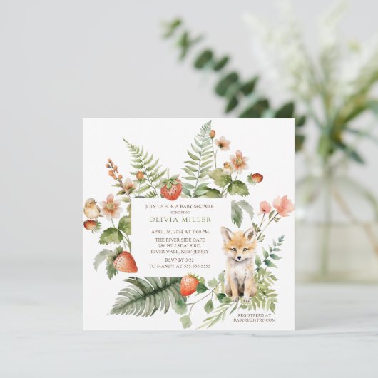 ネイチャーズディライトキツネベビーシャワー 招待状 (スタンド正面)