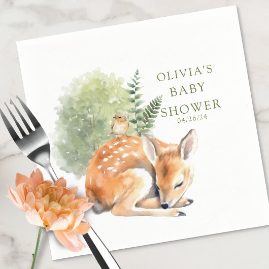 ネイチャーズディライトディアベイビーシャワーのお願い スタンダードカクテルナプキン