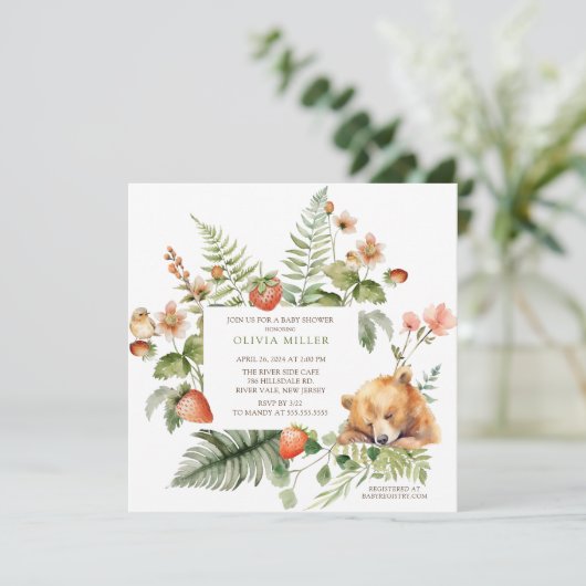 ネイチャーズディライトベアーベイビーシャワー招待状 招待状 (スタンド正面)